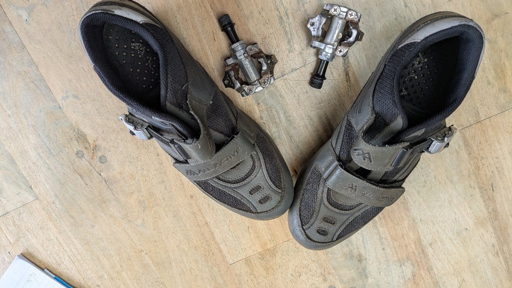 Klikpedaal met schoenen, Fietsen en Brommers, Gebruikt, Heren, Schoenen, L