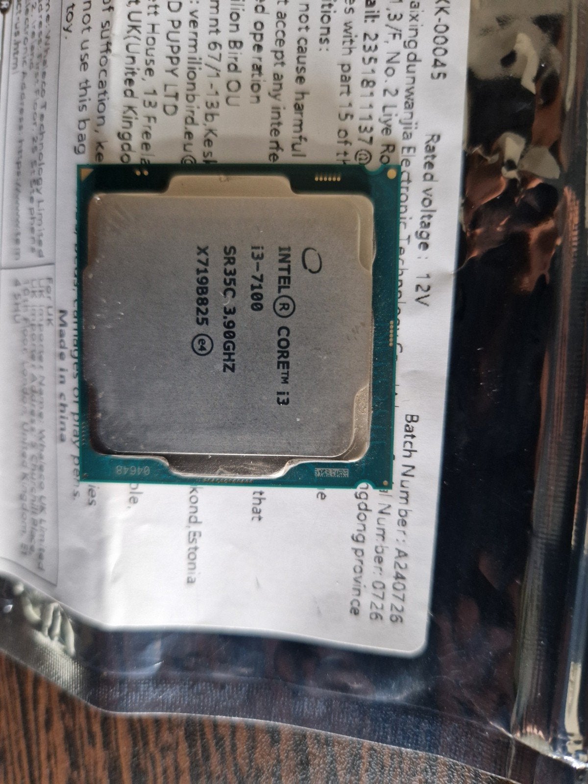 Intel Core i3-7100 Processor 3.90GHz, Computers en Software, Processors, LGA 1151, Ophalen of Verzenden, Zo goed als nieuw, Intel Core i3-7100