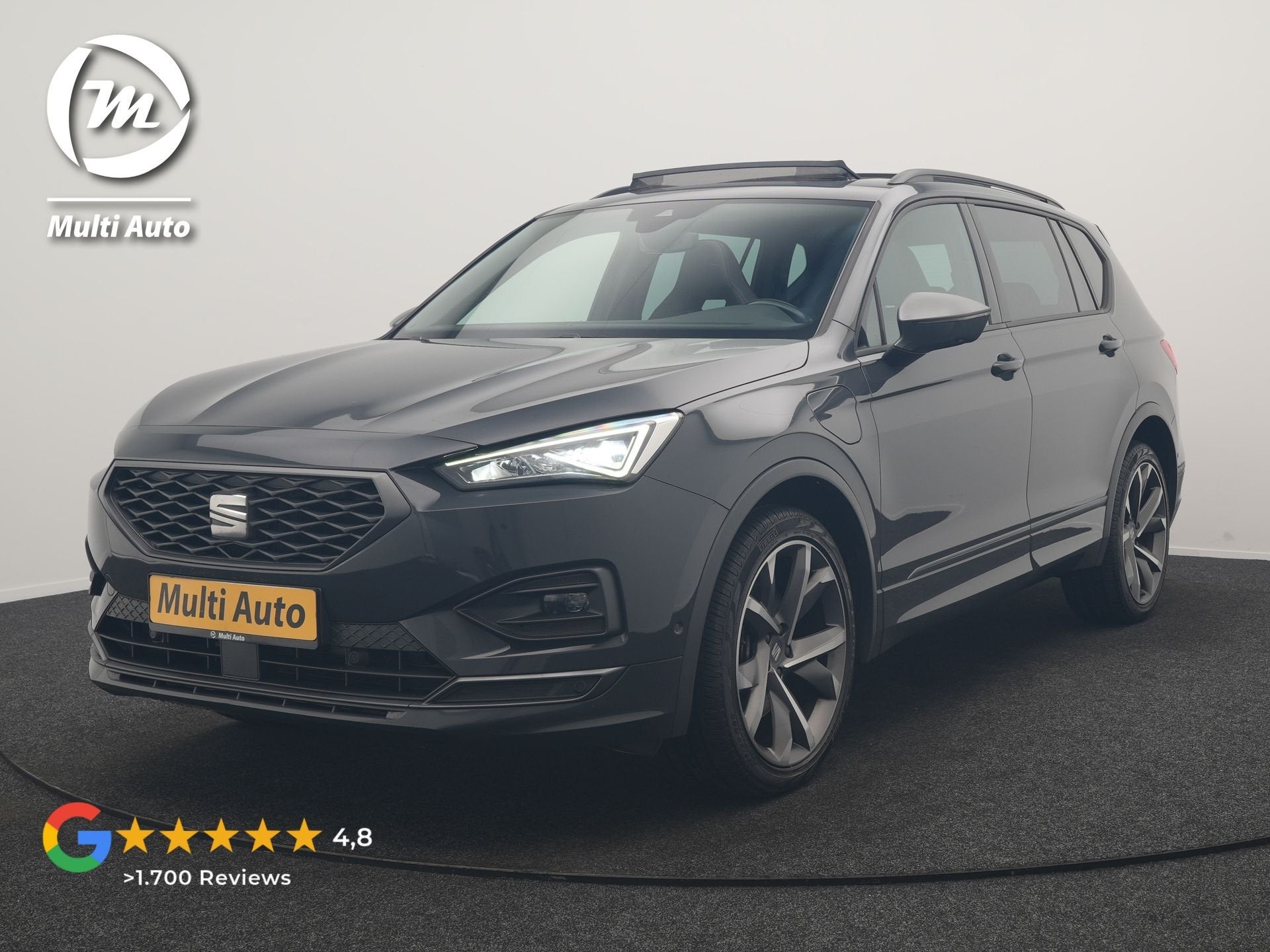 SEAT Tarraco 1.4 TSI e-Hybrid PHEV FR 245pk Dealer O.H | Pan, Auto's, Dealer onderhouden, Zwart, 4 cilinders, Adaptive Cruise Control