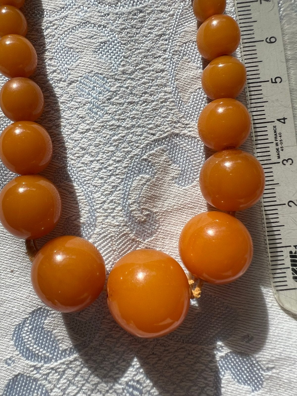 Vintage Bakelieten Kralen Ketting - 29 gram, Ophalen of Verzenden, Gebruikt, Oranje, Kunststof