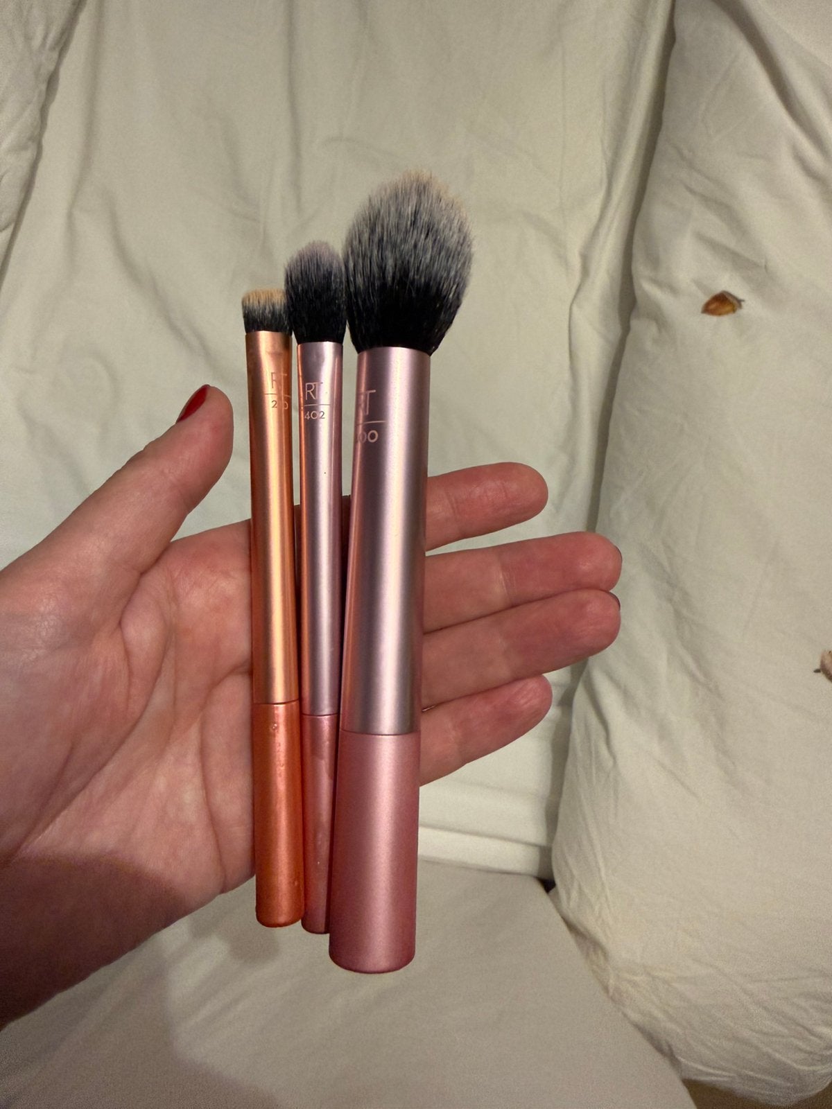 Real Techniques Expert Brushes - Make-up kwasten, Gehele gezicht, Ophalen of Verzenden, Zo goed als nieuw, Roze