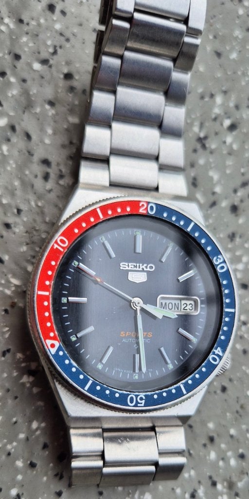 Seiko 5 Pepsi 6309-836A Sports Automaat herenhorloge., Seiko, Staal, Met bandje, Polshorloge
