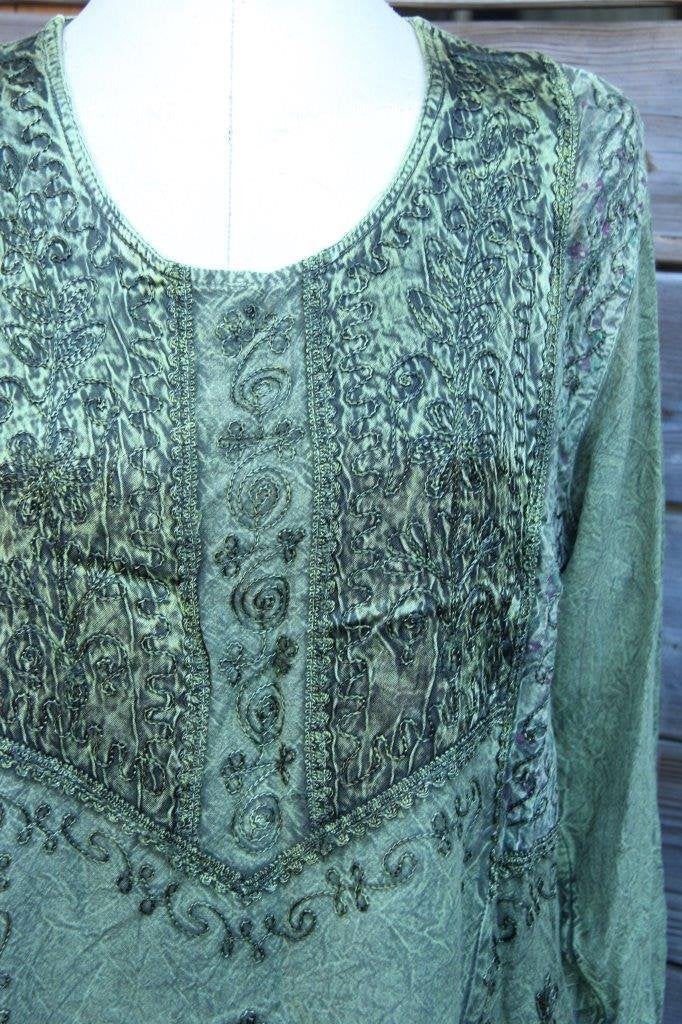 Jurk groen India 1mt Vaste prijs, Kleding | Dames, India, Ophalen of Verzenden, Zo goed als nieuw, Knielengte