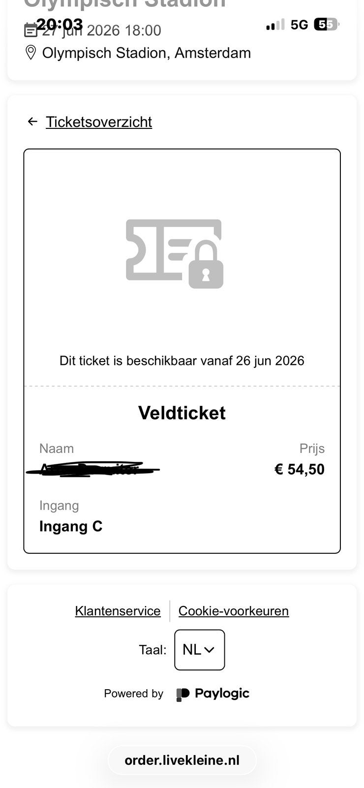 Lil kleine concert, Eén persoon