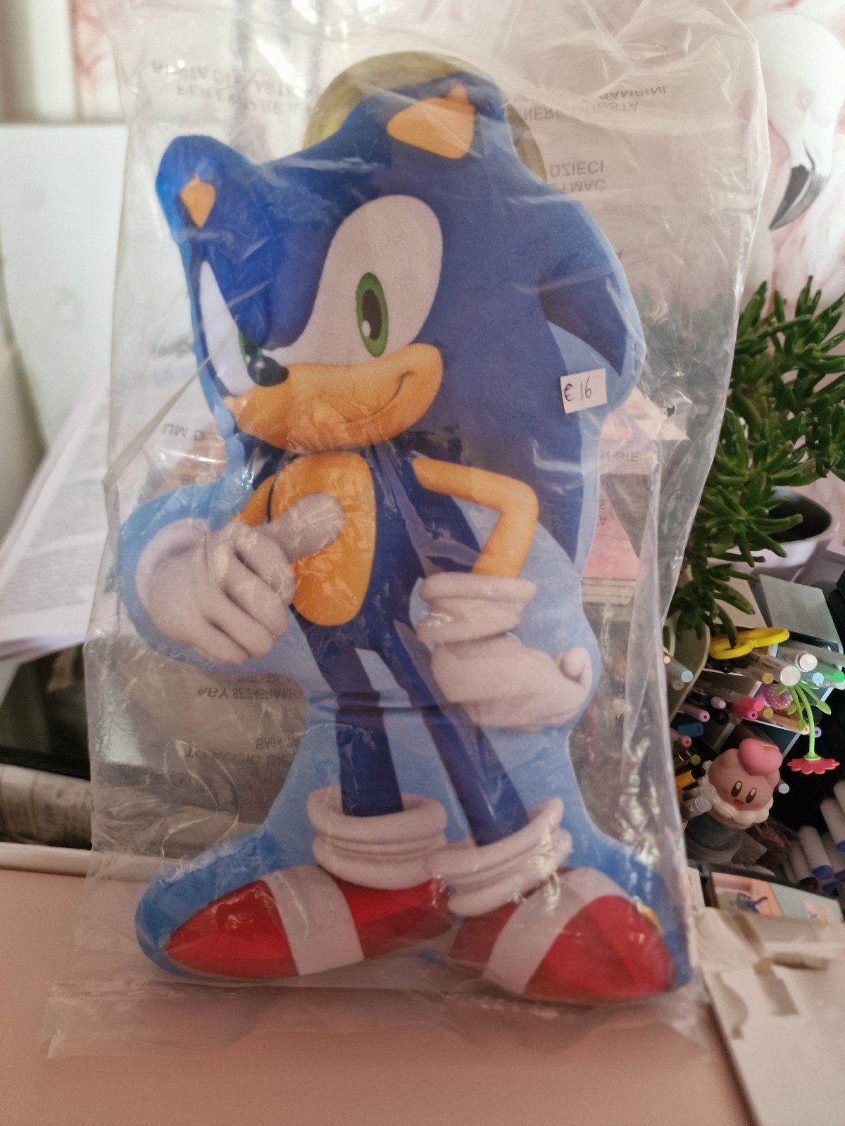 Sonic the Hedgehog sier kussen - Nieuw in verpakking, Overige merken, Overige karakters, Overige typen, Blauw