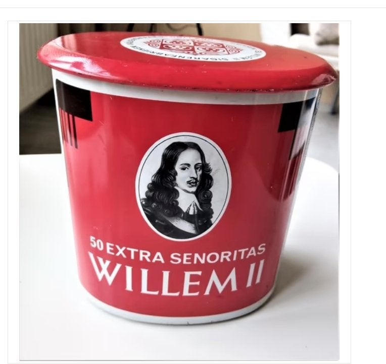 vintage 2 blikken 50 extra señorita 's-willem 2/leeg, Ophalen of Verzenden, Gebruikt, Tabaksdoos of Verpakking
