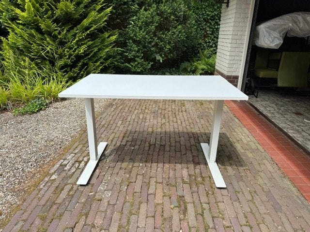 Ikea Skarsta bureau hoog laag 120 x 70 wit, Ophalen, Zit-sta bureau, Gebruikt, 120 cm
