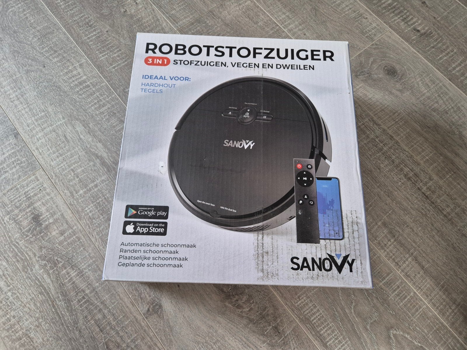 Sanovy Robotstofzuiger 3-in-1: Stofzuigen, Vegen & Dweilen, Witgoed en Apparatuur, Stofzuigers, Ophalen, Overige merken, Bedienbaar via app