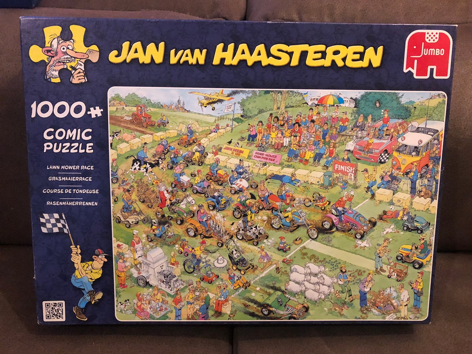 Jan van Haasteren puzzle - Grasmaaierrace - 1000 stukjes, Ophalen, 500 t/m 1500 stukjes, Zo goed als nieuw