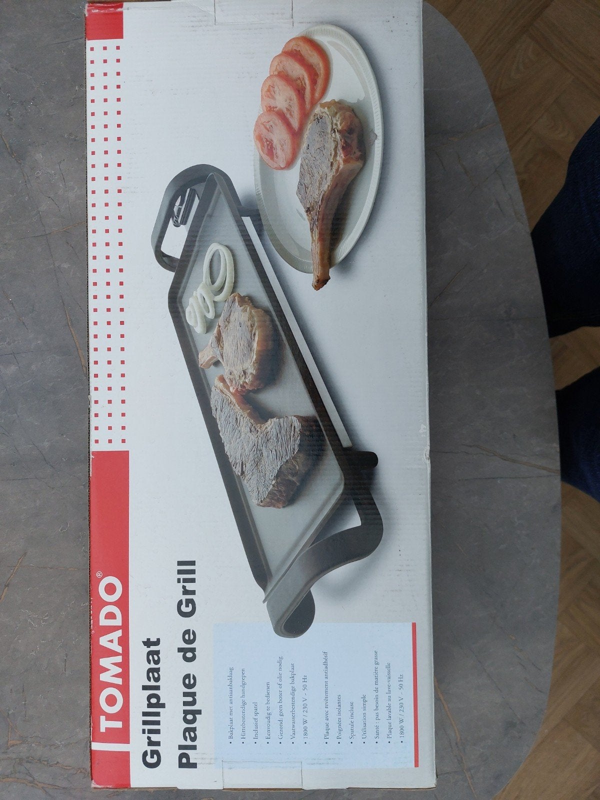 Nieuwe Tomado Grillplaat - 1800W met antiaanbaklaag, Ophalen, Vaatwasmachinebestendig, Nieuw, Tafelgrill
