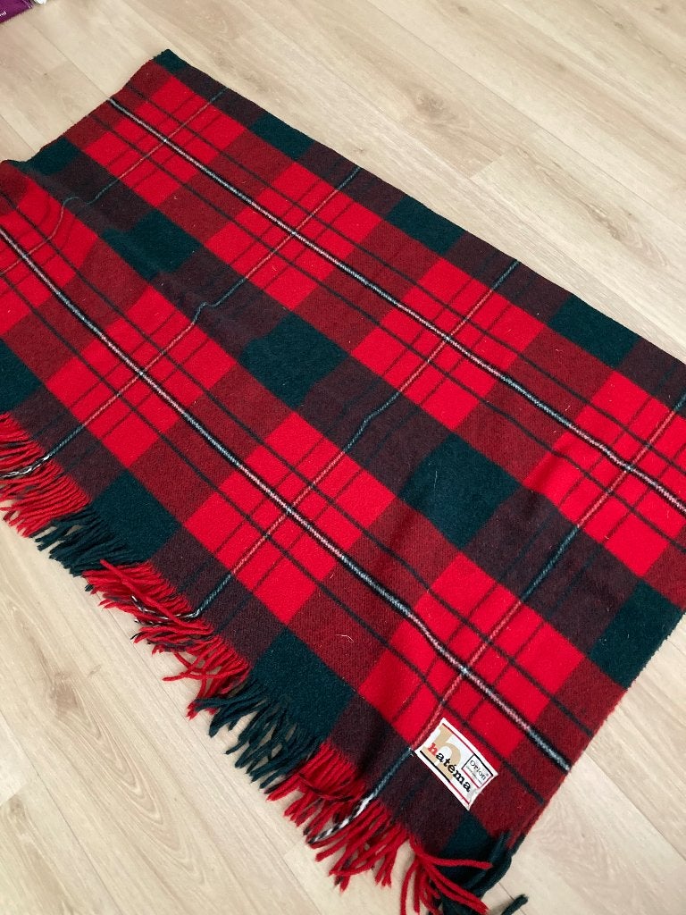 Vintage Hatema orlon deken., Rood, Ophalen of Verzenden, Zo goed als nieuw, Wasbaar