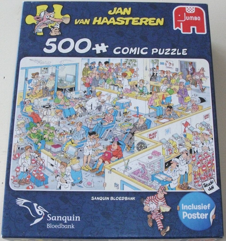 Puzzel *** SANQUIN BLOEDBANK *** 500 stukjes Jan v Haasteren, Hobby en Vrije tijd, Denksport en Puzzels, Ophalen of Verzenden