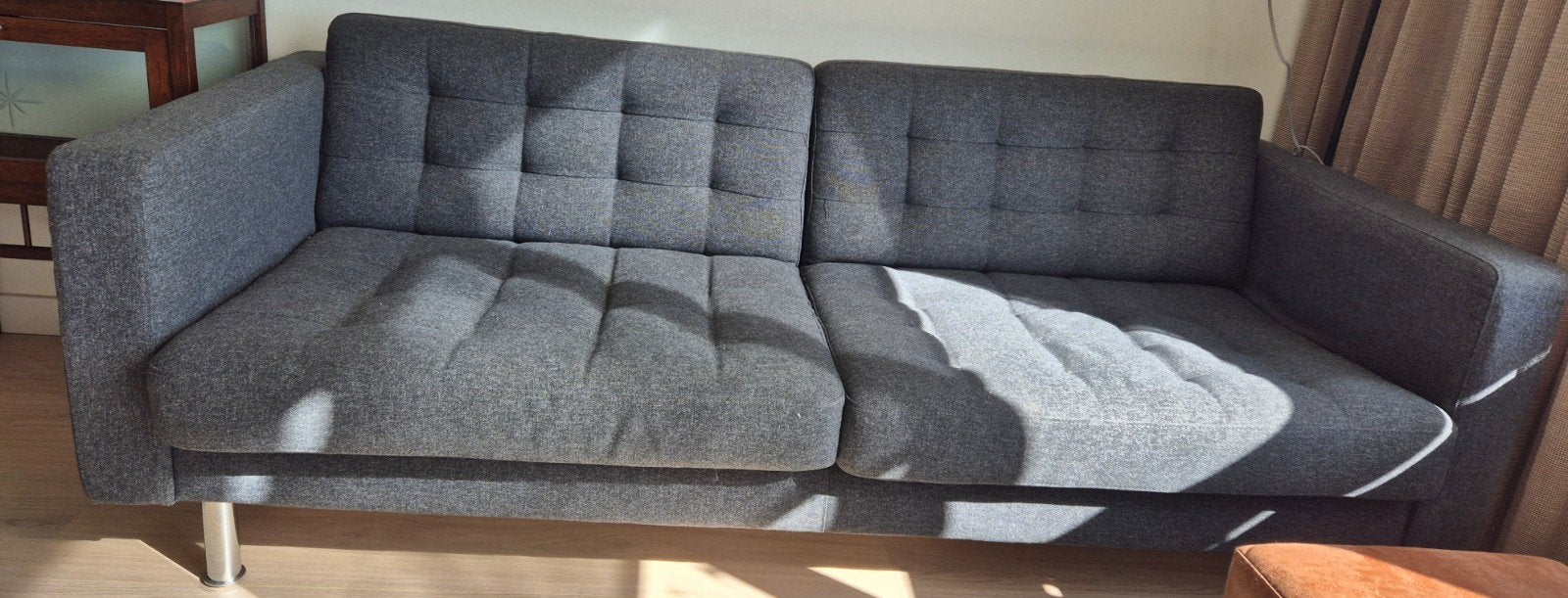 Paar mnden jong!IKEA LANDSKRONA 3-zitsbank, Gunnared donke, Ophalen, Driepersoons, 75 tot 100 cm, Zo goed als nieuw