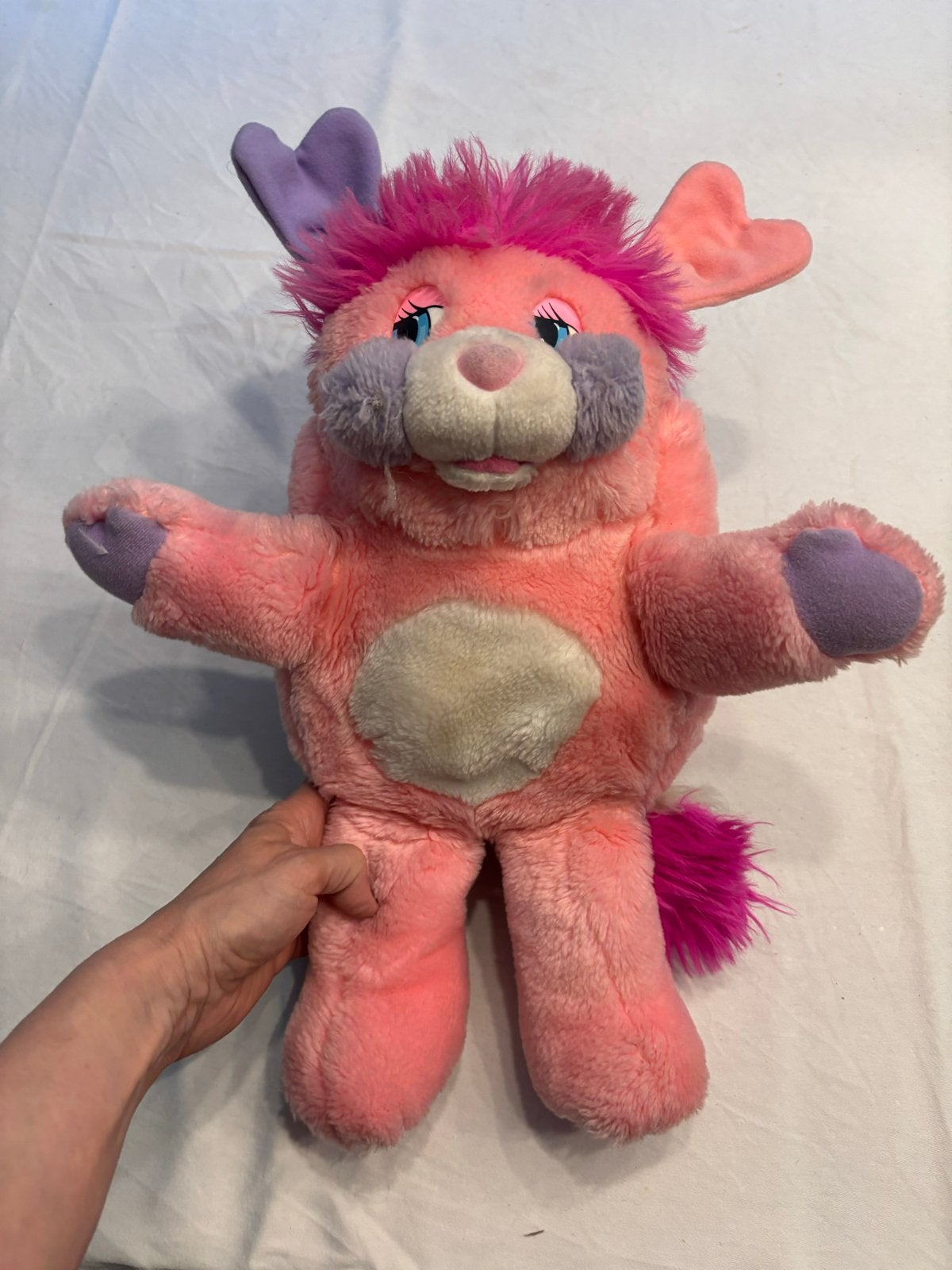Vintage Popples knuffel roze - jaren '80 speelgoed Mattel!, Gebruikt, Overige merken, Overige karakters, Overige typen