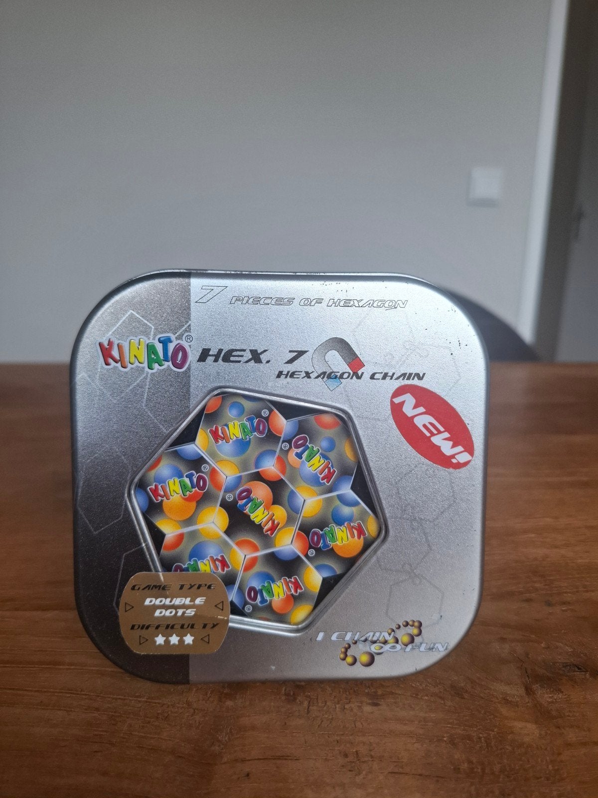 Kinato Hex. 7 Smartgame - in Blik, Een of twee spelers, Ophalen of Verzenden, Zo goed als nieuw, Marktrade B.V.