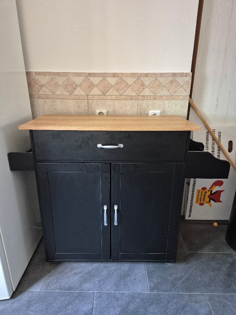 Keukentrolley met werkblad, Huis en Inrichting, Ophalen, Gebruikt, Hout, Keukentrolley