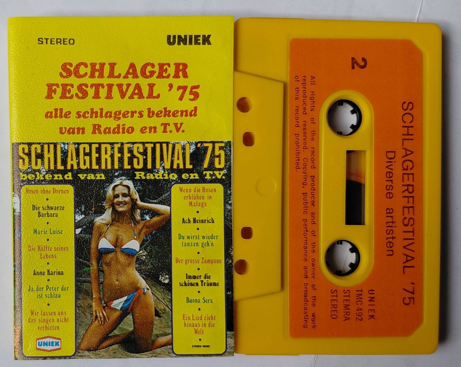 TMC  - 492. (Uniek) Schlagerfestival '75., Ophalen of Verzenden, Zo goed als nieuw, 1 bandje