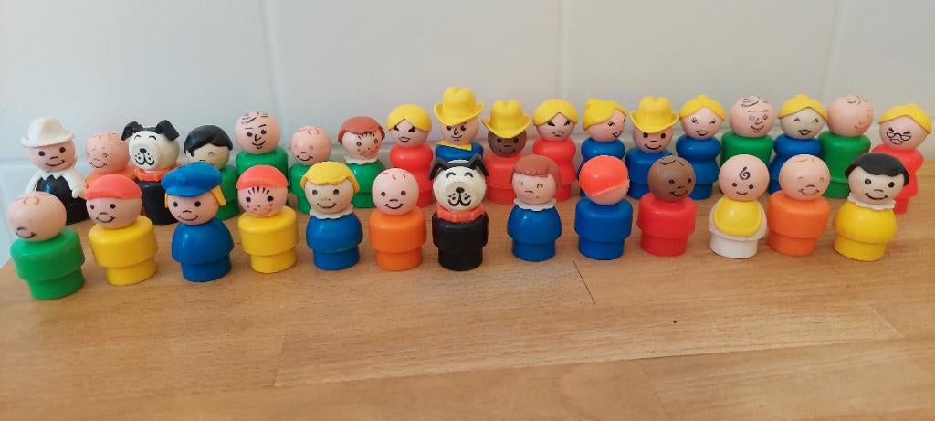 31 vintage fisher price poppetjes, Ophalen of Verzenden, Gebruikt, Speelset