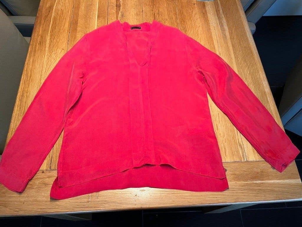 Rode cupro Drykorn blouse, maat 1 = 38/40, Maat 38/40 (M), Drykorn, Verzenden, Zo goed als nieuw