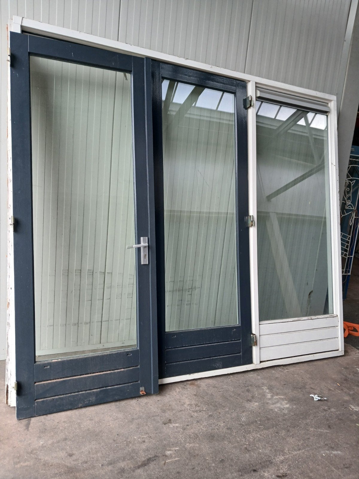 Hardhouten kozijn hardhouten tuindeuren dubbel glas driepunt, Ophalen of Verzenden, Hout, 75 tot 150 cm, Deurkozijn