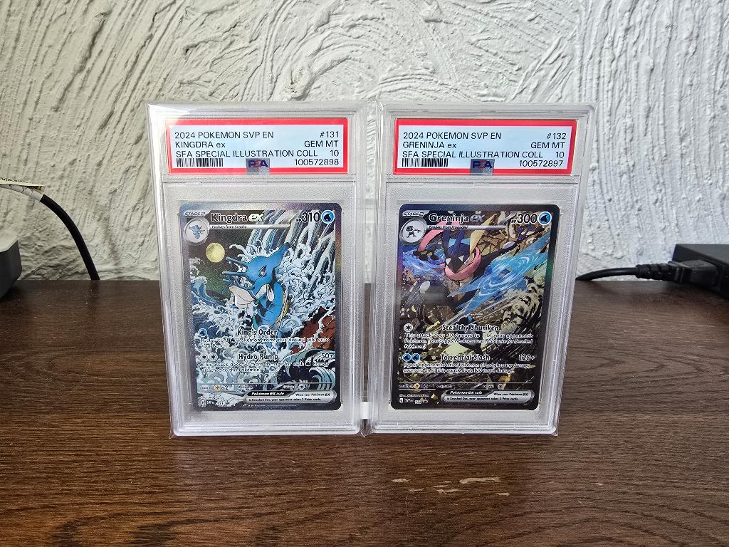 Greninja ex & Kingdra ex PSA 10 Sequential Cert!, Ophalen of Verzenden, Nieuw, Losse kaart, Foil