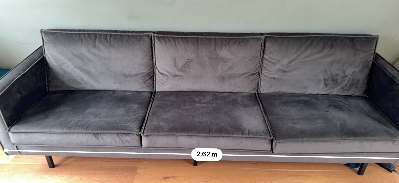 Zo goed als nieuwe fluwelen groene bank, Huis en Inrichting, Ophalen, 250 tot 300 cm, Driepersoons, 75 tot 100 cm