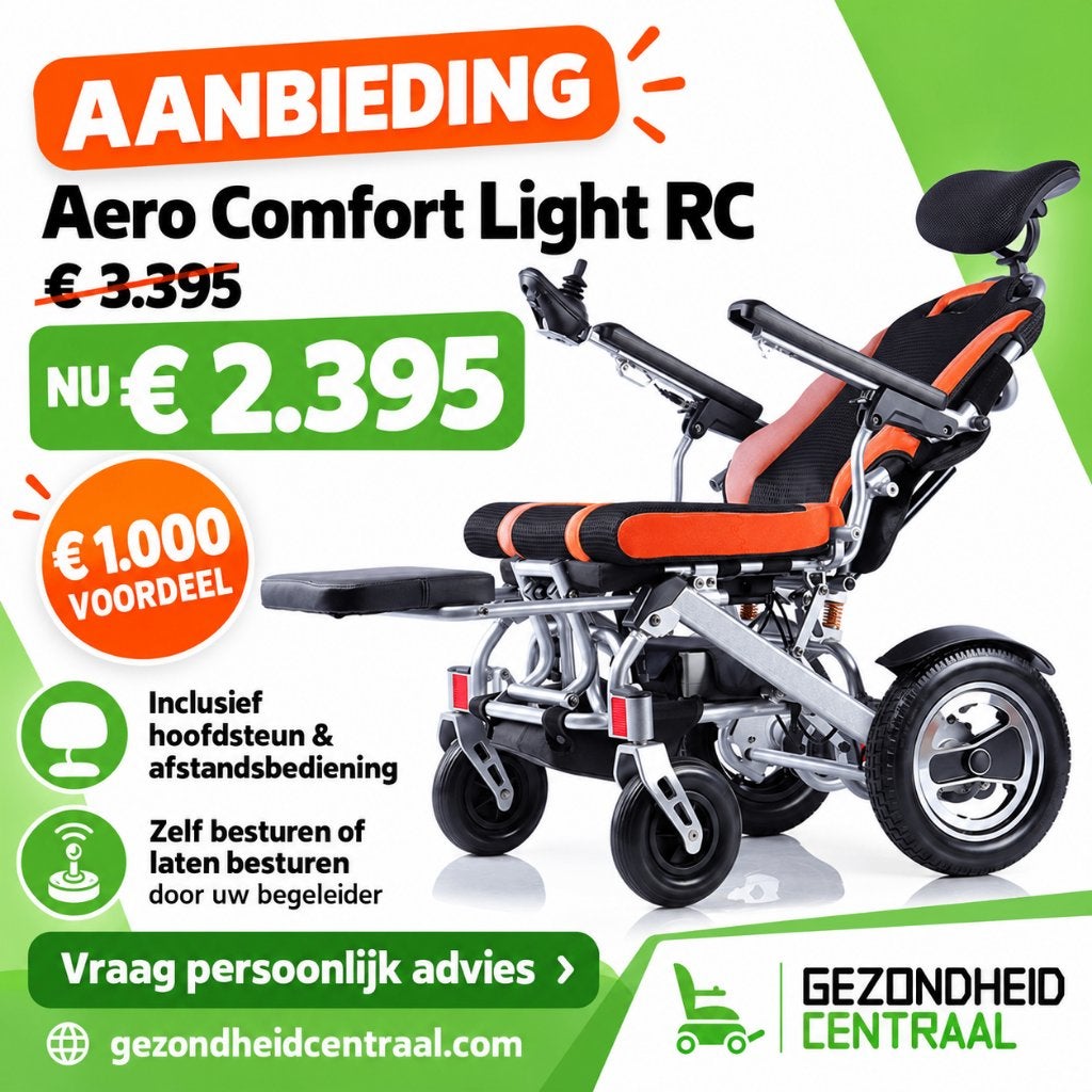 Aero Comfort Light RC elektrische rolstoel aanbieding €2395, Ophalen, Inklapbaar, Nieuw, Elektrische rolstoel