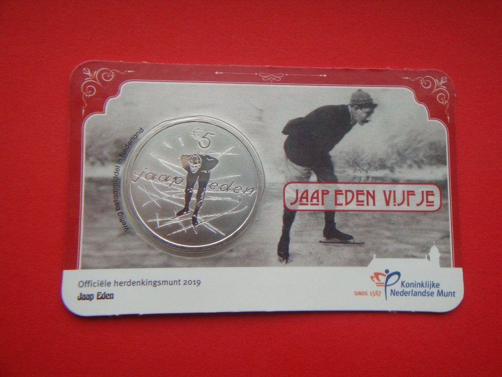 Kavel Nederland 5 Euromunt coincard Jaap Eden vijfje 2019., Verzenden, Nieuw