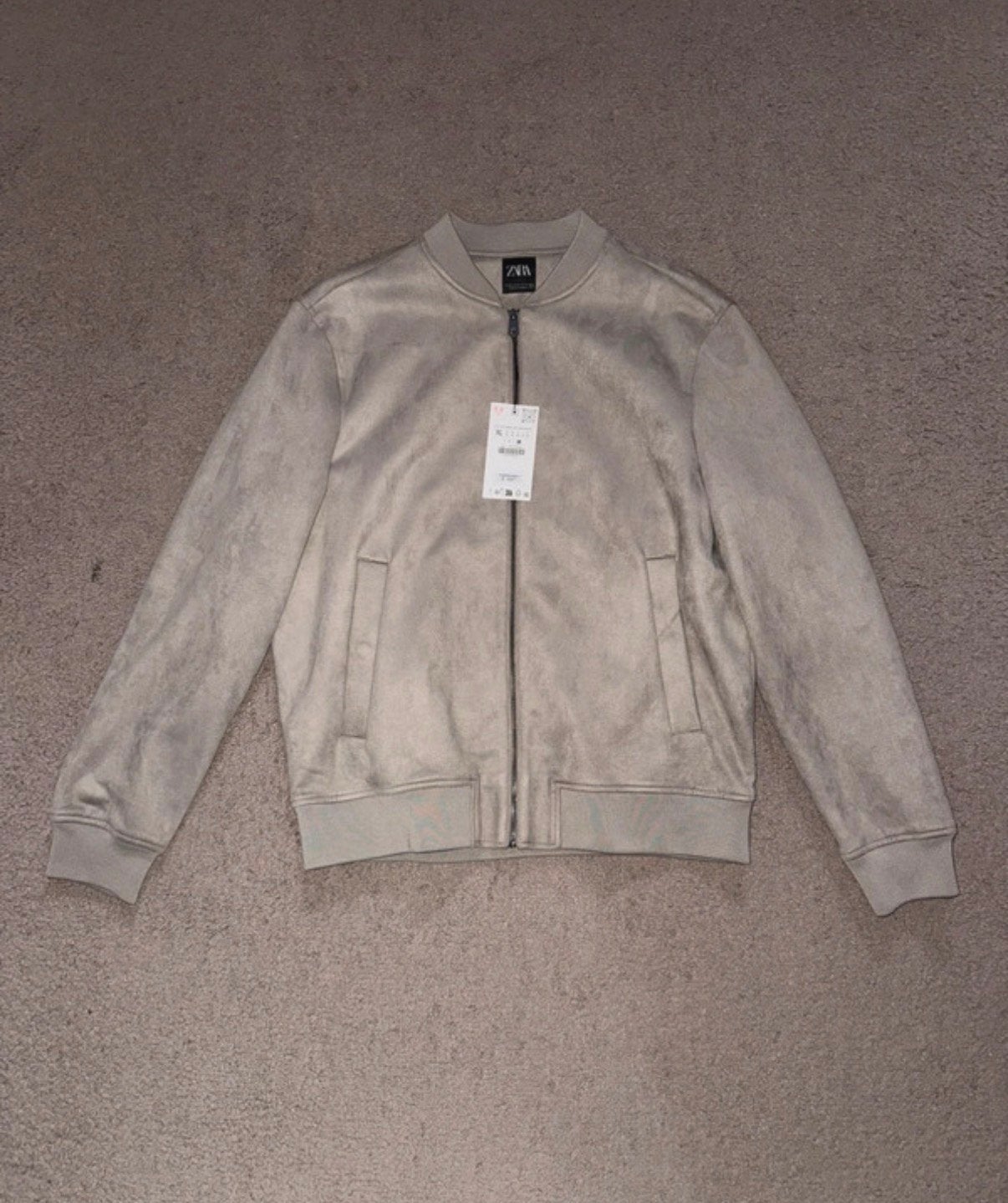 Zara suede look bomber, Ophalen of Verzenden, Zo goed als nieuw, Maat 56/58 (XL), Grijs