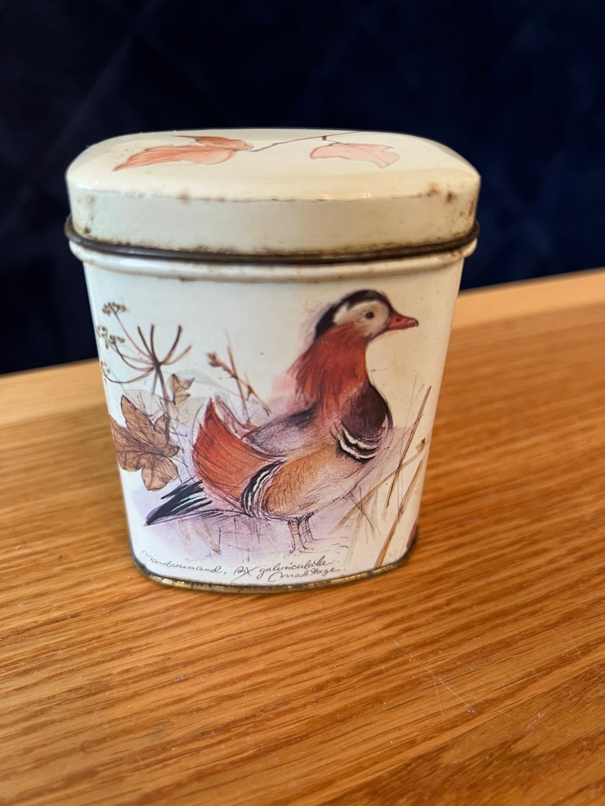 Vintage theeblikje met mandarijneend - Tea Masters London, Ophalen of Verzenden