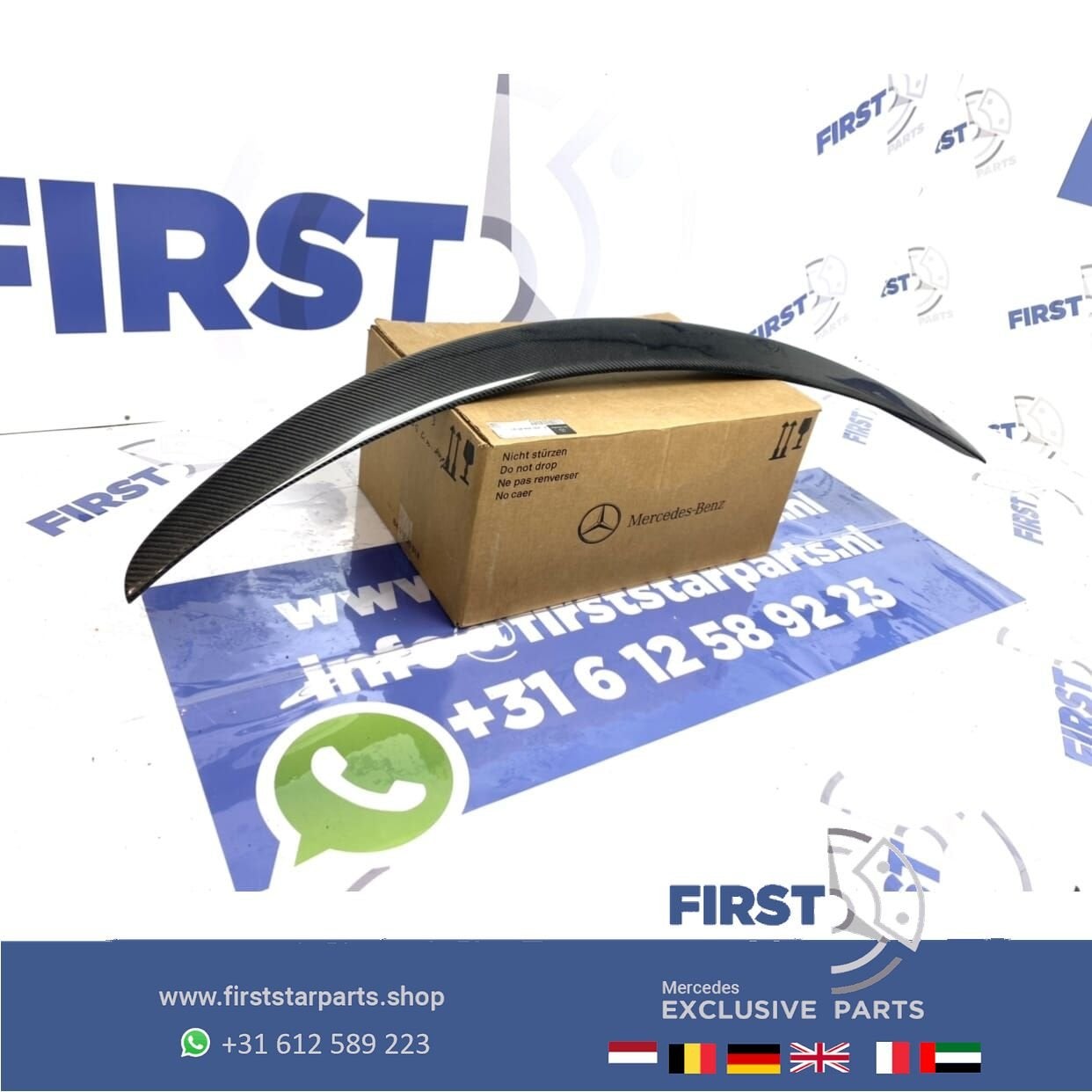 W205 C KLASSE 63 AMG CARBON SPOILER Mercedes VLEUGEL KOFFERB, Gebruikt, Ophalen of Verzenden, Achter, -