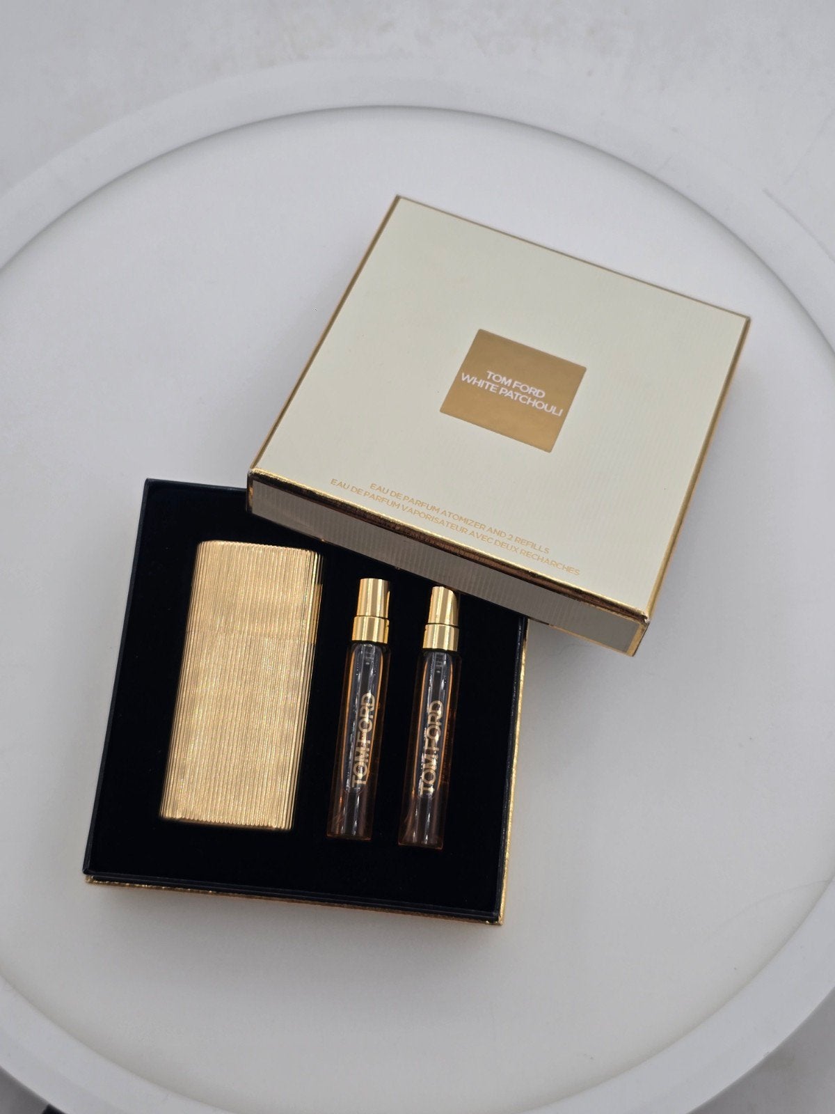 Tom Ford White Patchouli EDP verstuiver, 2 refills in doos, Ophalen of Verzenden, Zo goed als nieuw