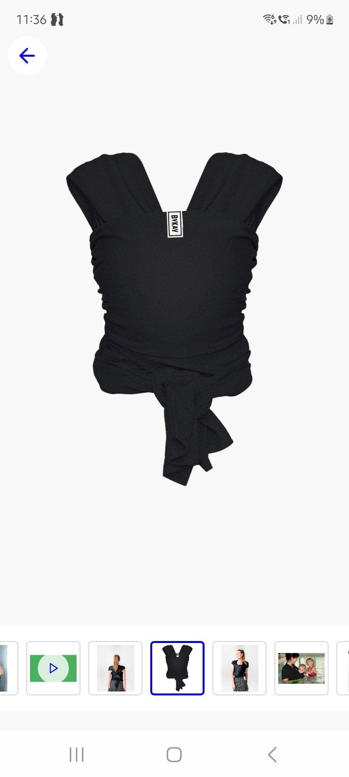 Bykay aqua carrier - rekbare draagdoek - tot 15kg, Draagdoek, Zo goed als nieuw, Buik, Ophalen