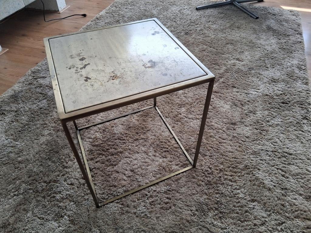 Bronzen koffietafeltje side table, Ophalen, Rechthoekig, 75 cm of meer, 60 cm of meer