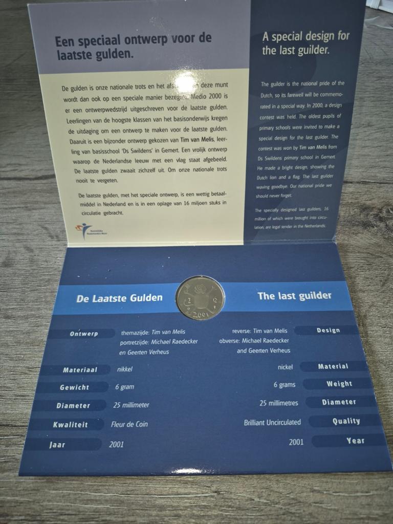 Onze gulden om nooit te vergeten in coincard, Ophalen of Verzenden, Overige landen, 2 euro