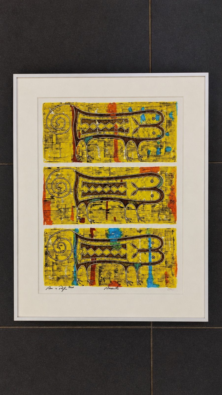 Ans van Dijk - Origineel schilderij "Amarillo",abstract, Ophalen of Verzenden