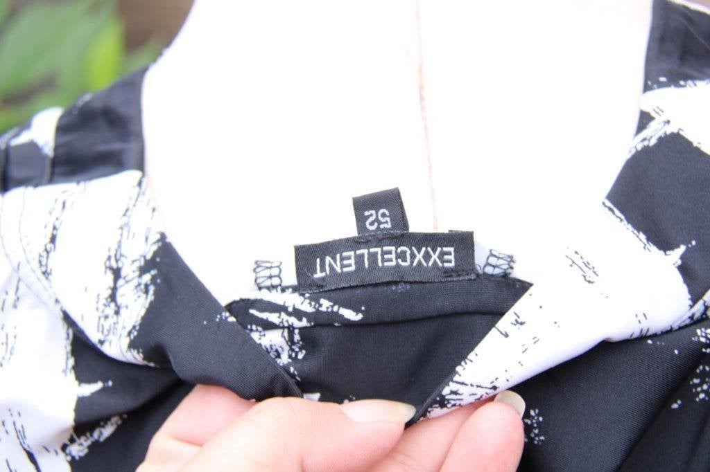 Jurk zwart/ offwhite Exxcellent mt 52 travel Vaste prijs, Ophalen of Verzenden, Zo goed als nieuw, Exxcellent, Jurk
