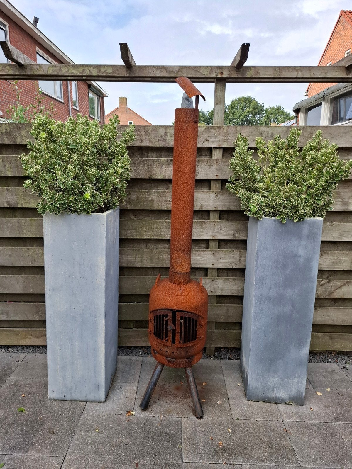Vuurpot van oude gasfles, Ophalen, Gebruikt, Vuurton