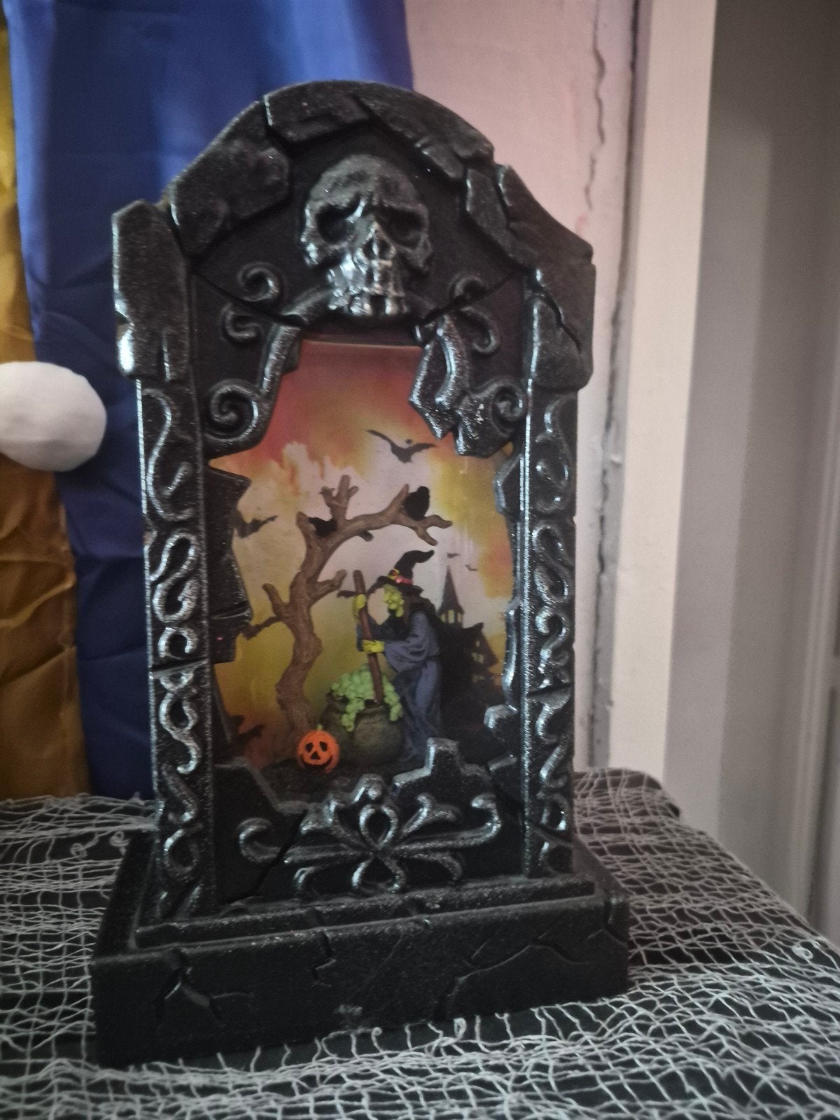 halloween grafsteen met licht, Ophalen of Verzenden, Zo goed als nieuw, Versiering, Halloween of Griezel