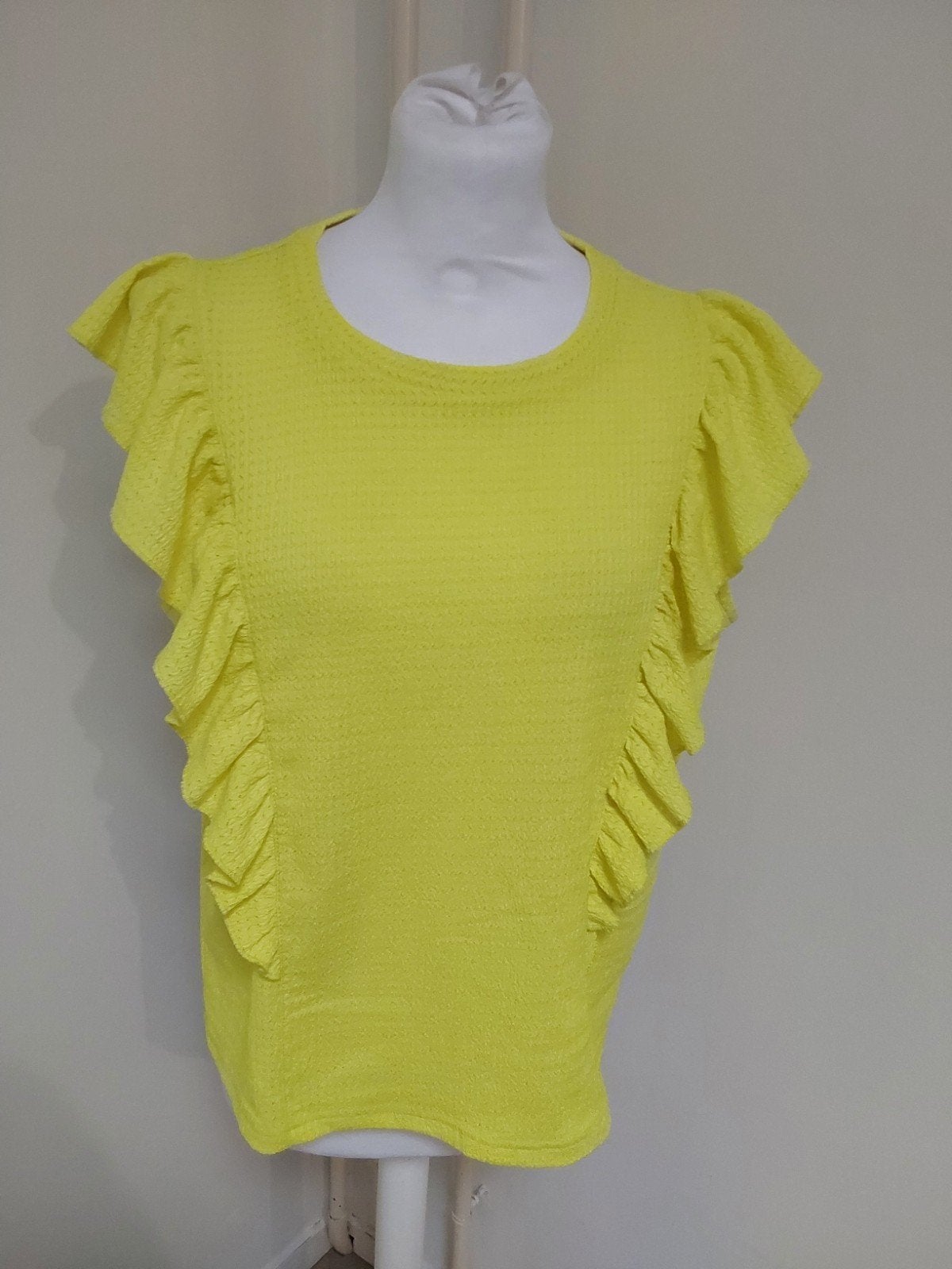 Prachtige gele top van Lizzy Lou maat XL, Geel, Zo goed als nieuw, Zonder mouw, Ophalen of Verzenden