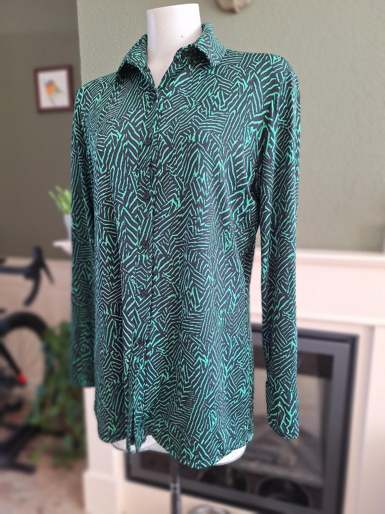 Iz Naiz mooie groen zwart blouseje L, Verzenden, Maat 42/44 (L), Iz Naiz, Gedragen