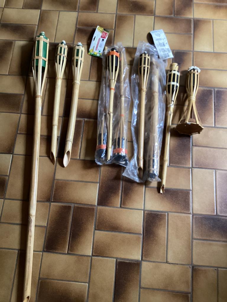 Retro (vintage) Bamboe tuinfakkels nog nooit gebruikt, Ophalen of Verzenden, Zo goed als nieuw