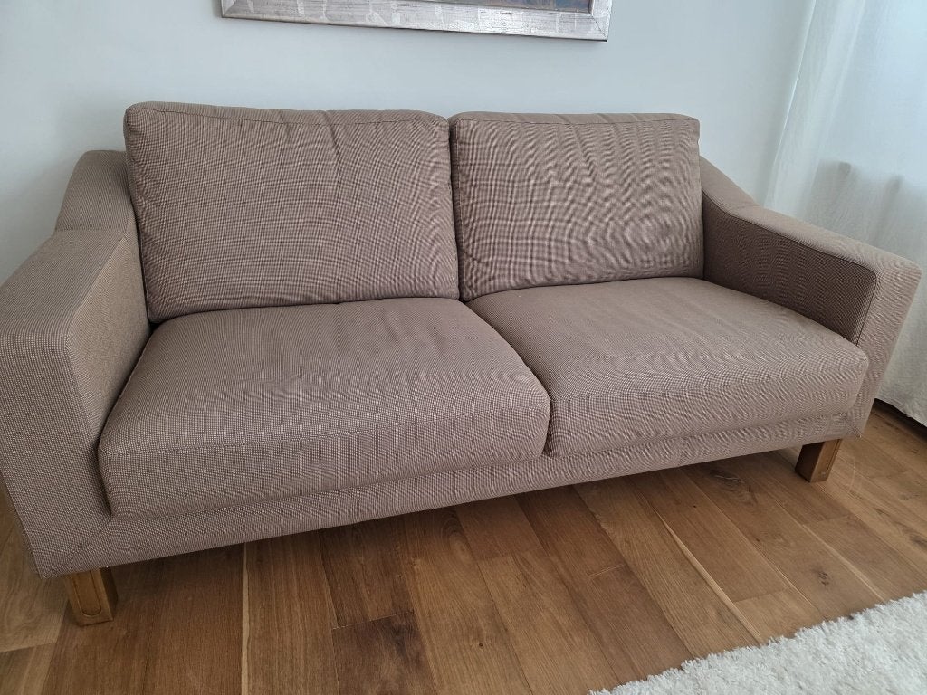 2,5 zits bank Leolux Antonia Noble, kleur bruin / taupe, Ophalen, Tweepersoons, 75 tot 100 cm, Zo goed als nieuw
