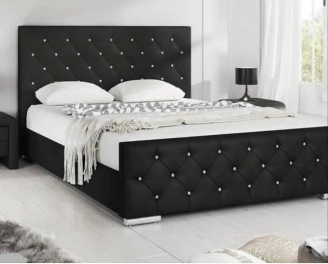 Twee persoons bed, Ophalen, Gebruikt, Zwart, Tweepersoons