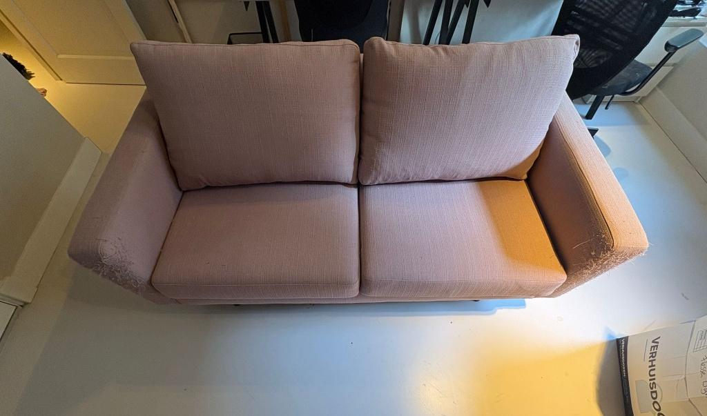 Roze bank gratis af te halen Amsterdam, Ophalen, Gebruikt, 150 tot 200 cm, Tweepersoons