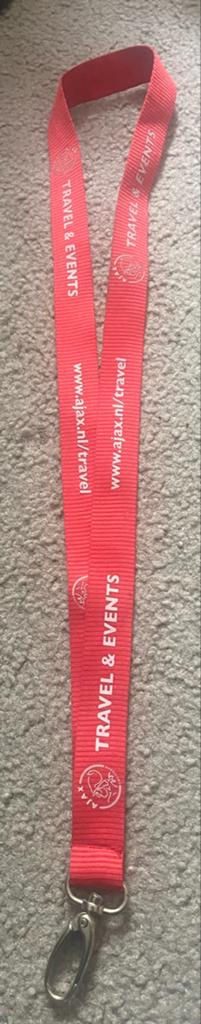 Ajax Travel & Events Lanyard - Sleutelhanger Rood, Ophalen of Verzenden, Zo goed als nieuw