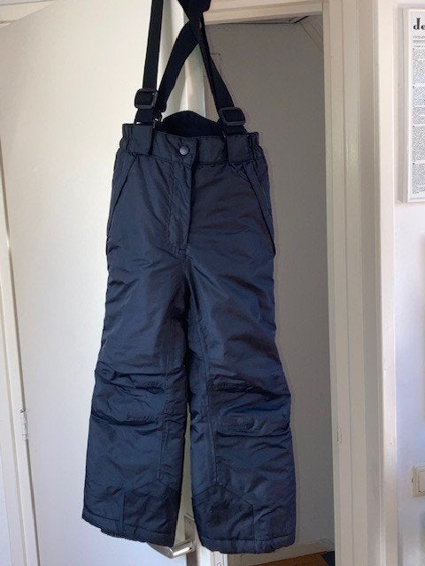 Zwarte skibroek met bretels, mt 116, Overige merken, 100 tot 140 cm, Ophalen of Verzenden, Zo goed als nieuw