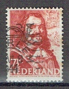 Nederland 1943 nr. 412 Zeeheld (!) De Ruyter HAARLEM, Verzenden, Gestempeld, Overige thema's