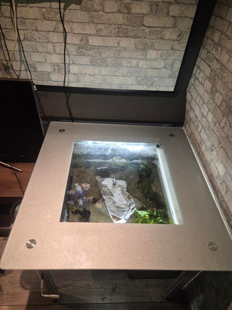 Aquarium tafel, Ophalen, Leeg aquarium