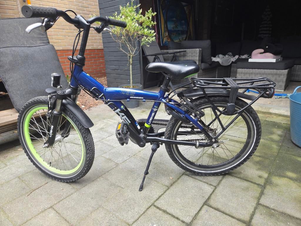 Loekie jongensfiets 20 inch - Blauw met groen, Ophalen, Zo goed als nieuw, Loeki, Terugtraprem